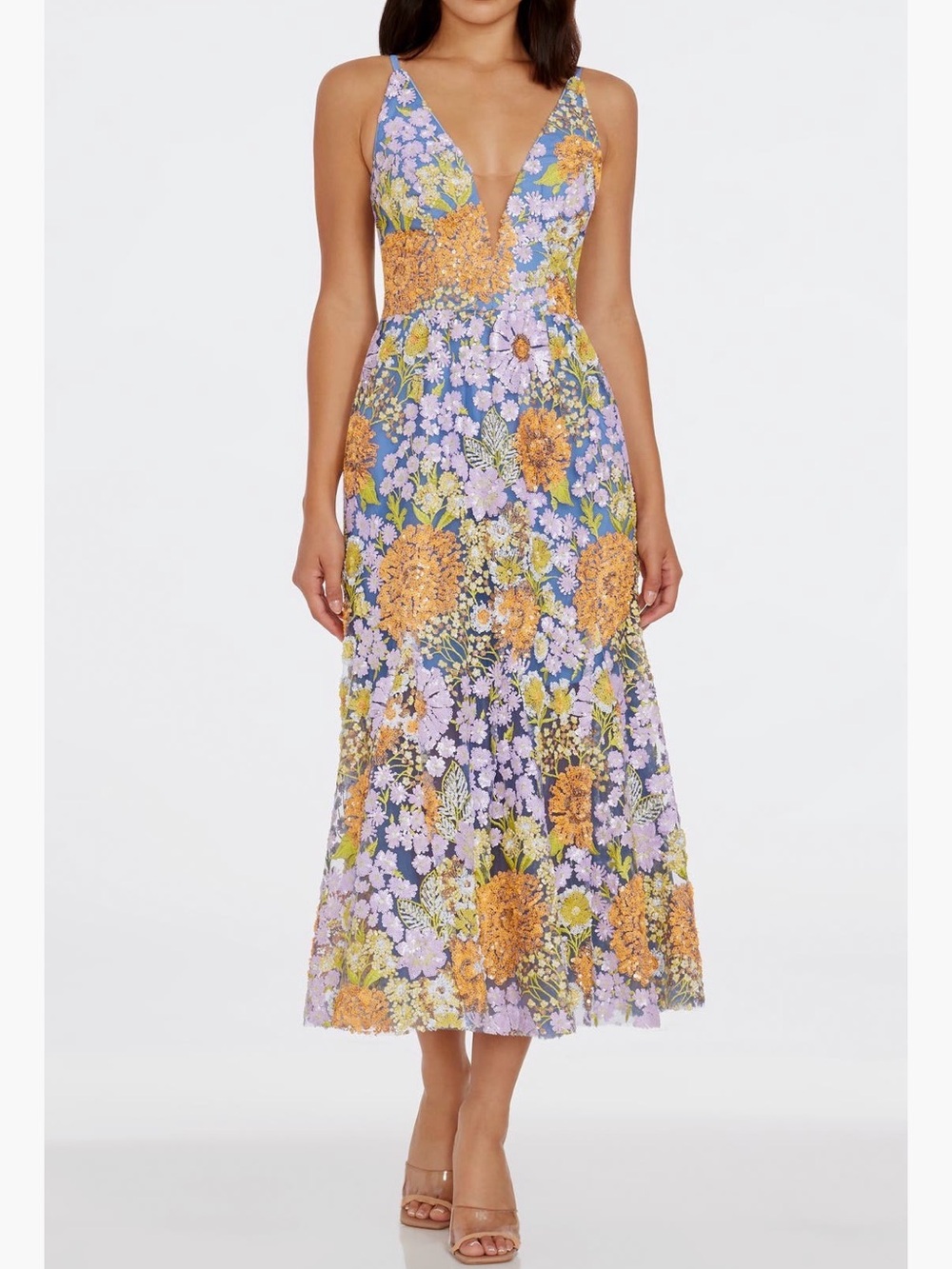 Dress the Population Sierra Floral Sequin Cocktail Dress